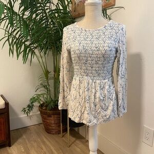 Matilda Jane Blue Smocked Peplum Blouse